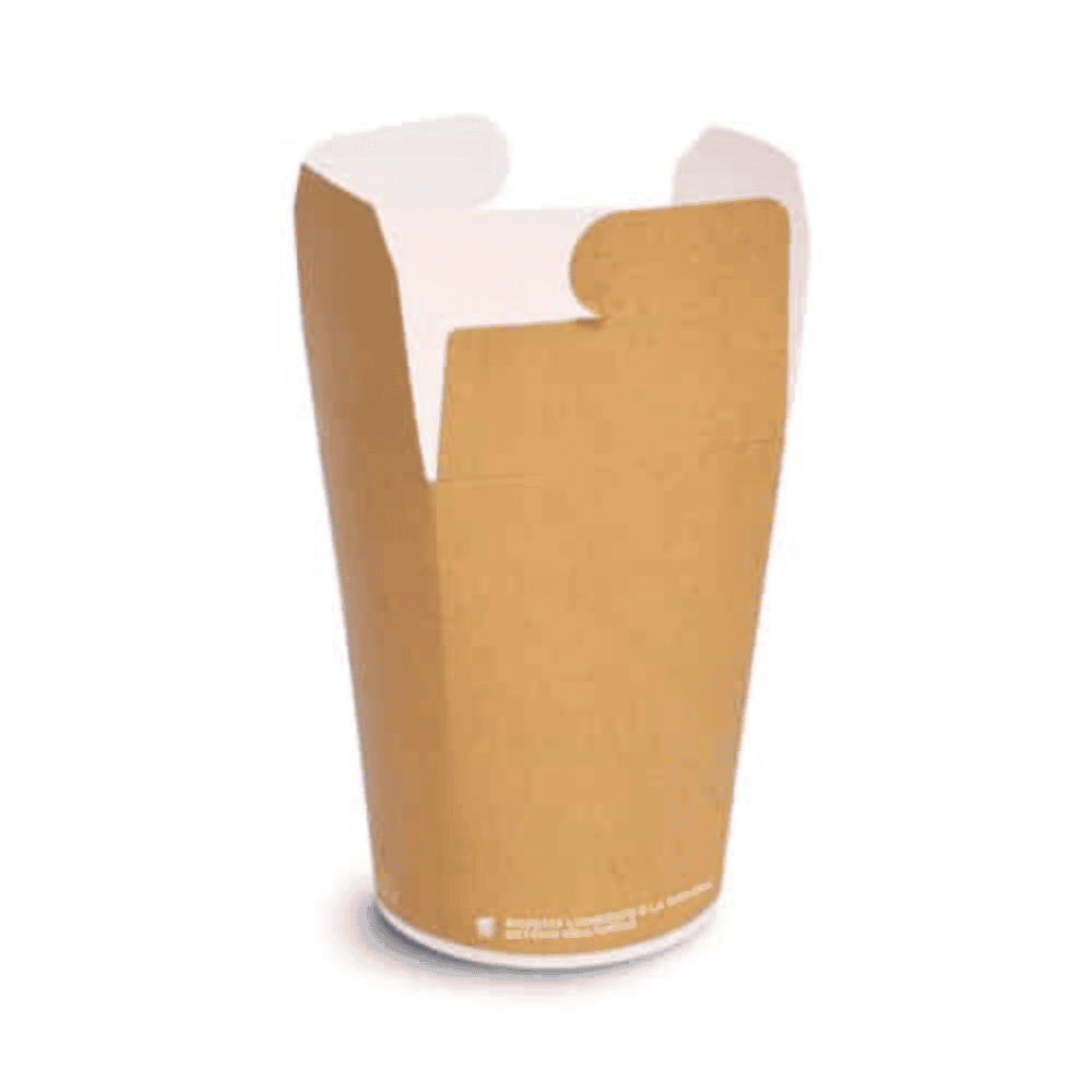 Boîte de nouilles à emporter en carton 750 ml, 86 pcs, compostable et biodégradable.