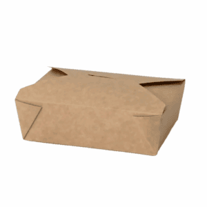 Boîte à emporter en carton kraft avec PLA 1800 ml, compostable.