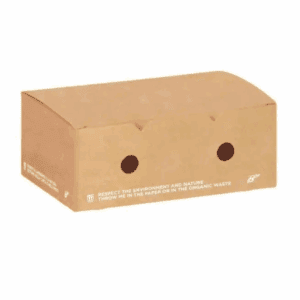 Boîte pour fritures en carton kraft 20×10×7 cm, compostable et biodégradable.