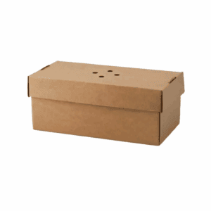 Boîte double pour hamburgers en carton kraft avana, compostable.