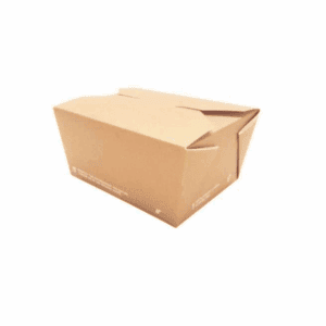 Boîte alimentaire en carton kraft avec PLA 750 ml, compostable.