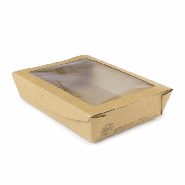 Boîte en carton avec fenêtre en bioplastique 1100 ml