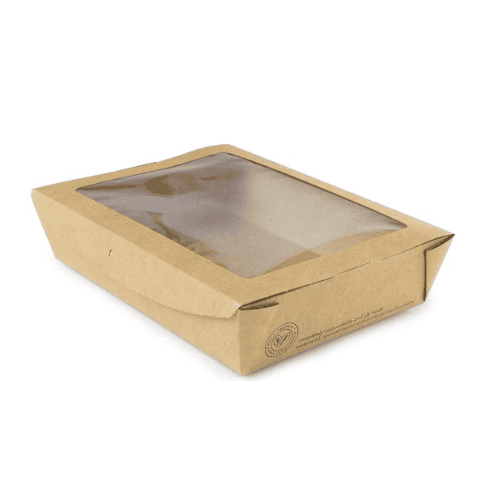 Boîte en carton avec fenêtre en bioplastique 1100 ml