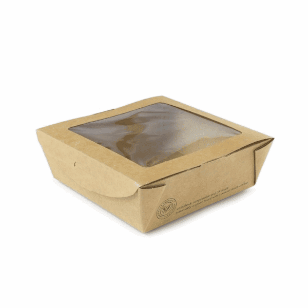 Boîte en carton avec fenêtre en bioplastique 650 ml