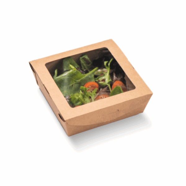 Boîte en carton avec fenêtre en bioplastique 650 ml, vue de dessus