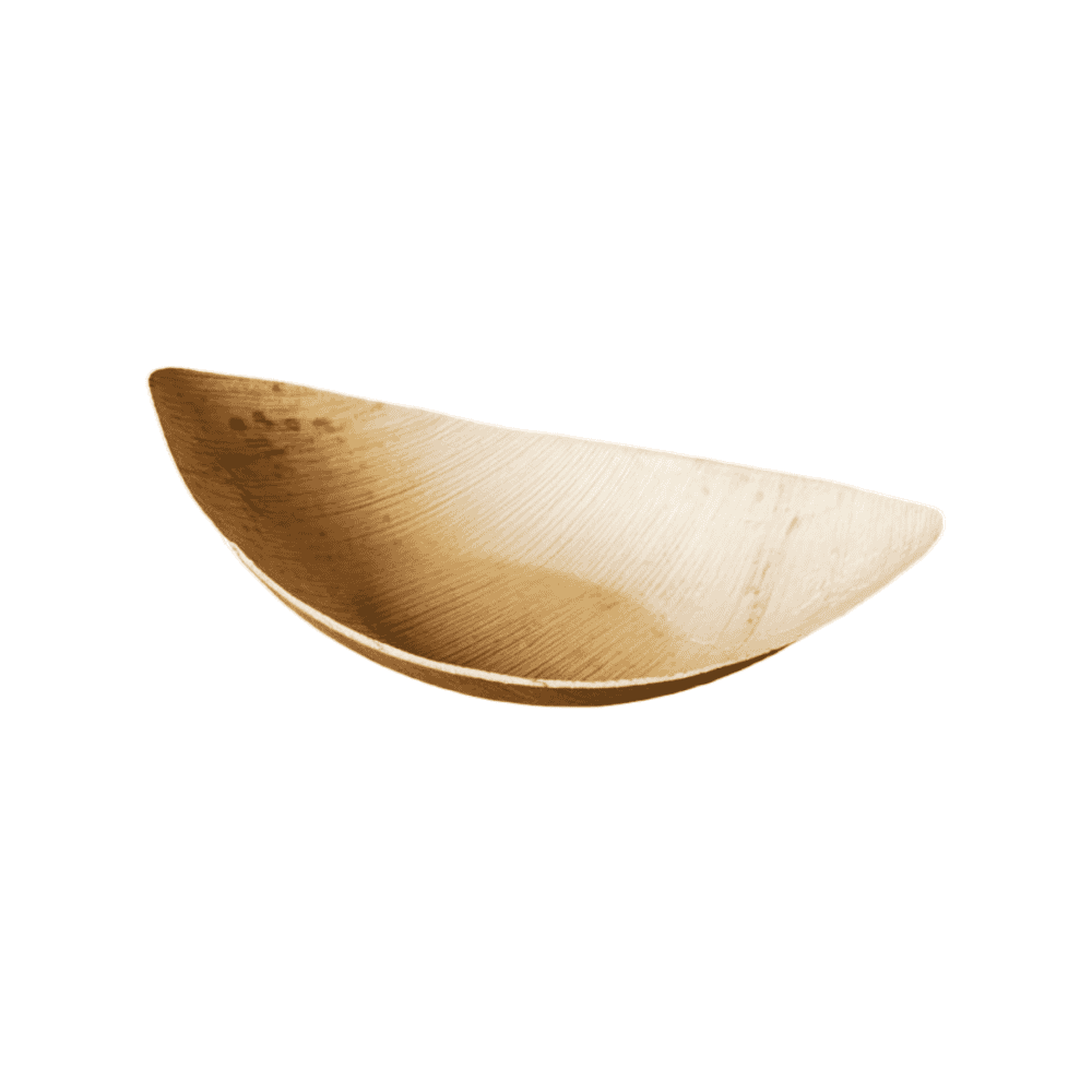 Bol en feuilles de palmier, 13x23 cm, lot de 25, compostable et biodégradable.