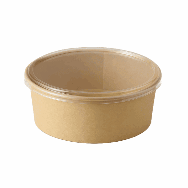 Bols à salade poke compostables avec couvercle 1200 ml, 100 pcs, certifiés sans plastique, biodégradables et imperméables.