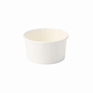 Coupes à glace en carton blanc 80 ml avec revêtement PLA, compostables.