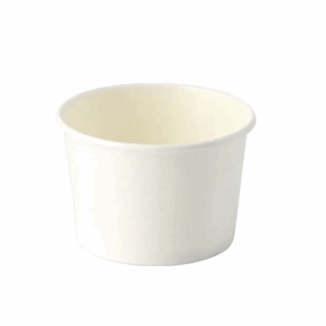 Coupes à glace en carton blanc 245 ml avec revêtement PLA, compostables.