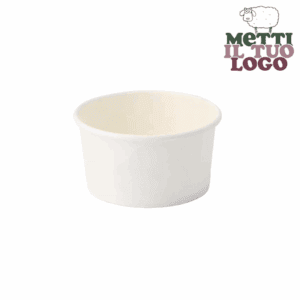 Coupes à glace personnalisées biodégradables blanches 80ml - Votre design unique et écologique.
