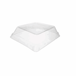Couvercle transparent en PLA 16 cm biodégradable pour bols carrés.