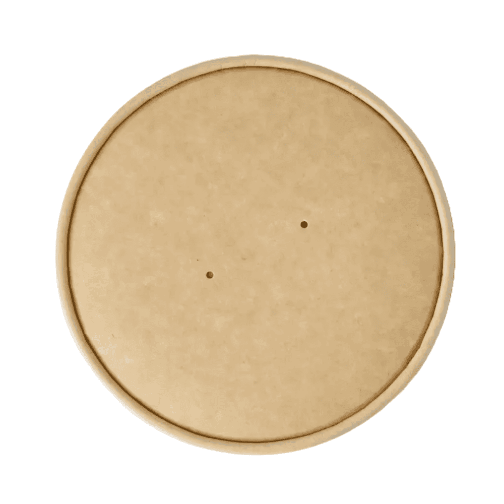 Couvercle en carton kraft 9,7 cm pour bol 400 ml, compostable.
