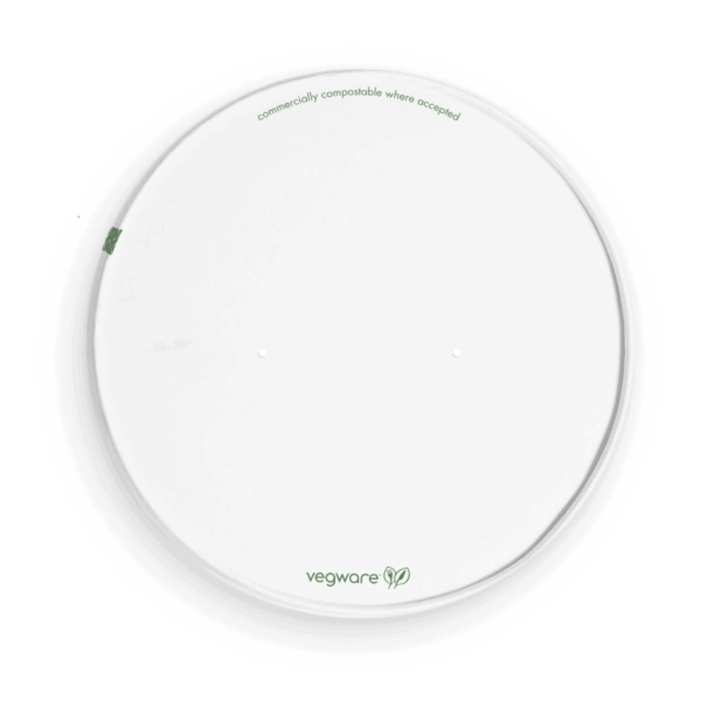 Couvercles en carton blanc compostables pour saladiers ø 18,5 cm, lot de 100.