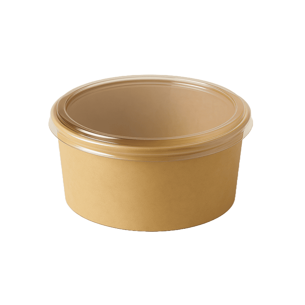 Couvercle et saladier jetable poke take-away 400 ml eco-friendly, 100 pcs, compostables et biodégradables.