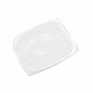 Couvercle transparent compostable en PLA pour contenants de 235 à 475 ml.