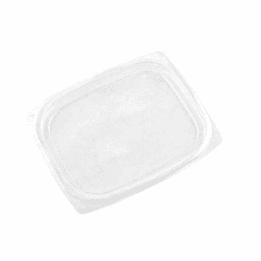 Couvercle transparent compostable en PLA pour contenants de 235 à 475 ml.