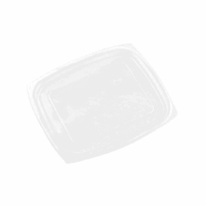 Couvercle transparent compostable en PLA pour contenants de 710 à 950 ml.