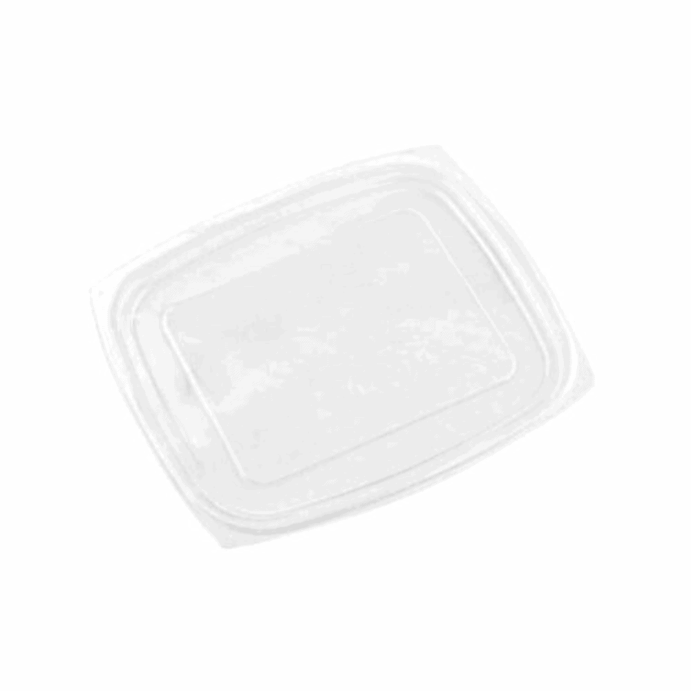 Couvercle transparent compostable en PLA pour contenants de 710 à 950 ml.