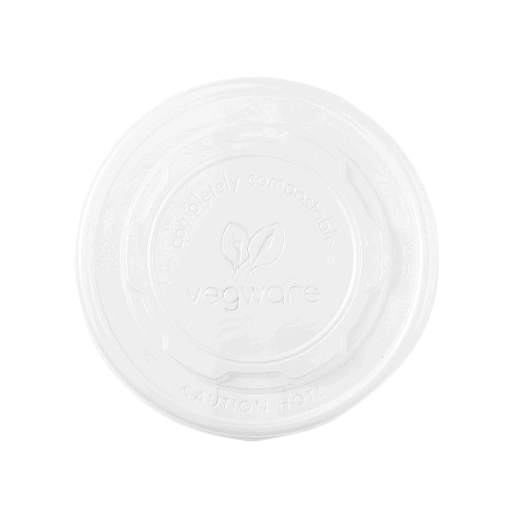 Couvercles en CPLA compostables 11,5 cm pour bols de 350 à 950 ml.