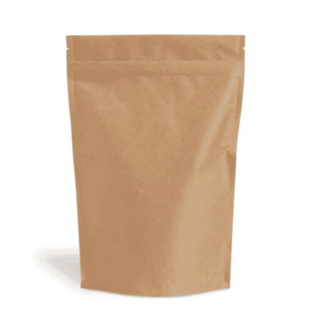 Sachets en papier kraft avec doublure PLA 8+5×13 cm, compostables, avec fermeture à pression.