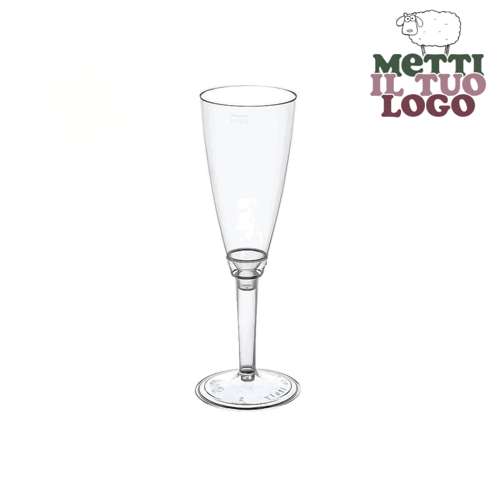 Flûte réutilisable personnalisée 150 cc - Verre écologique pour événements.