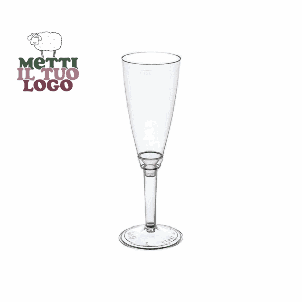 Flûtes à champagne personnalisées biodégradables PLA Uni En 13432