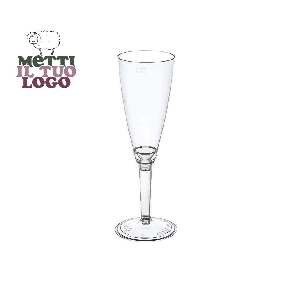 Flûtes à champagne personnalisées biodégradables PLA Uni En 13432