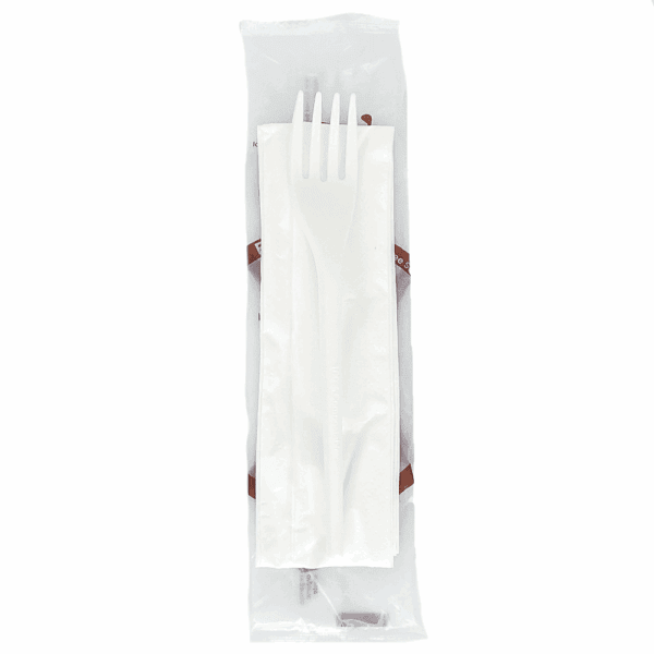 Fourchette à serviette ensachée en cpla 200 pcs – Image 3