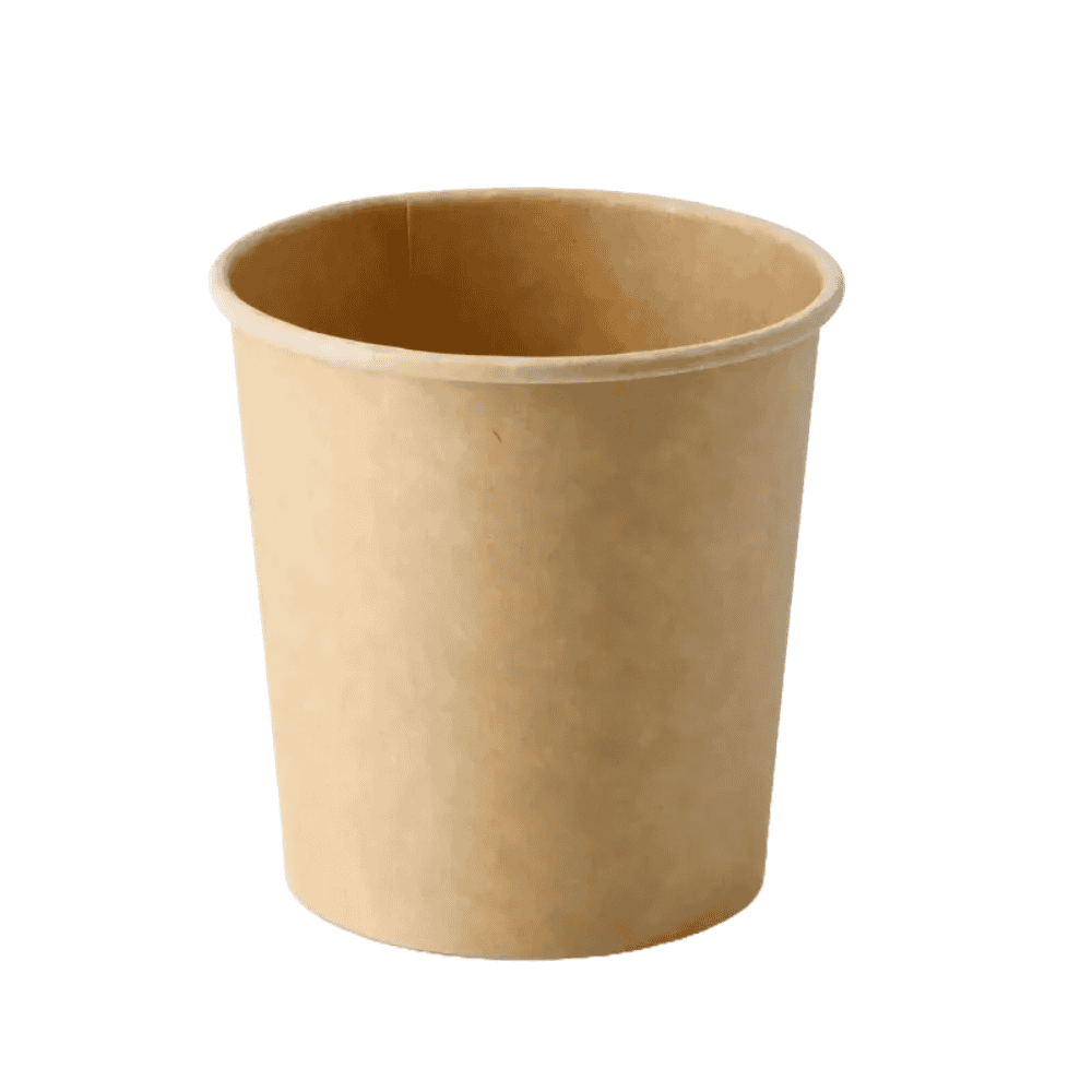 Pot en carton kraft avana 400 ml avec revêtement PLA, compostable.