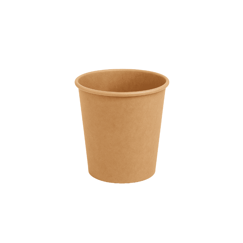 Gobelets café jetables papier havane PLA biodégradables 115ml