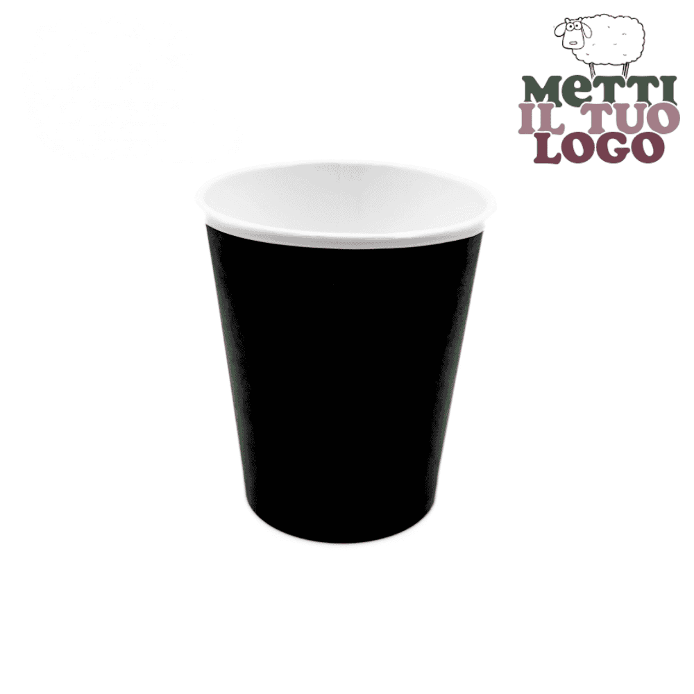 Gobelets compostables noirs personnalisés 290 ml