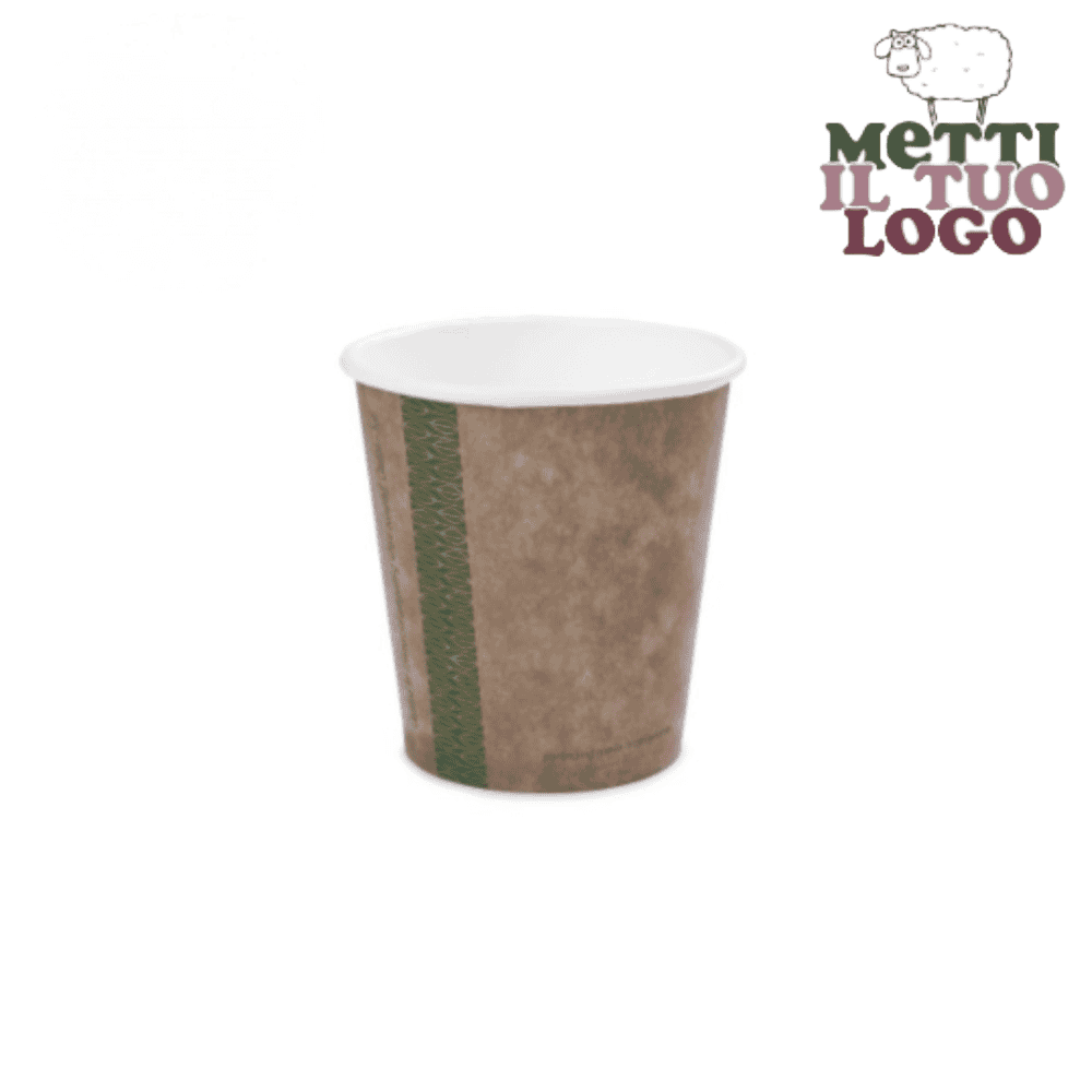 Gobelets carton havane personnalisés 280 ml pour tisanes - Visualisation du produit.