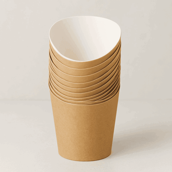 Grandes coupes à fritter en carton havane 100 pcs – Image 3