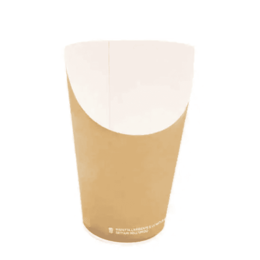 Gobelet en carton kraft pour frites 14,5 cm – contenance snack durable