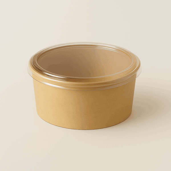 Kit Poke bowl compostable 800 ml avec couvercle, 100 pcs, imperméable et adapté pour une utilisation alimentaire.