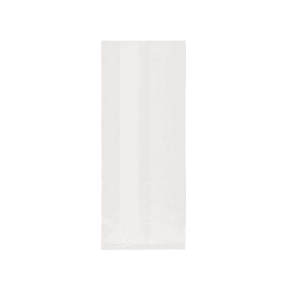 Sachets alimentaires transparents en NatureFlex™ 100+60×330 mm, compostables et biodégradables.