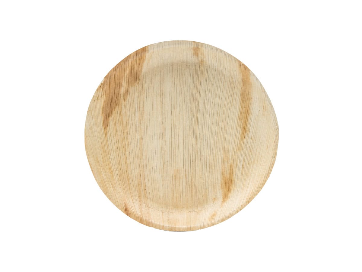 Assiettes compostables en feuilles de palmier, naturelles et durables, pour restauration et événements