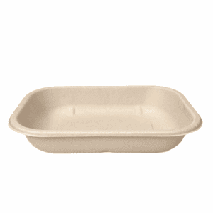 Plateau biodégradable 850ml en pulpe de cellulose - Lot de 100.