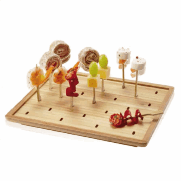 Plateaux en bois pour apéritifs et amuse-gueules 25 trous 1 pc – Image 3