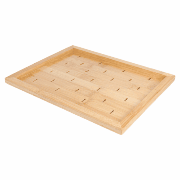 Plateau en bois 25 trous pour apéritifs et amuse-gueules.