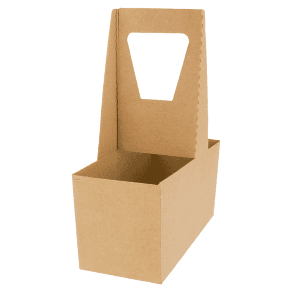 Porte-gobelet carton 2 places pour emporter boissons chaudes et froides