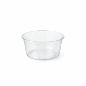 Récipients alimentaires ronds transparents 700 ml bioplastique, 100 pcs, compostables et biodégradables.