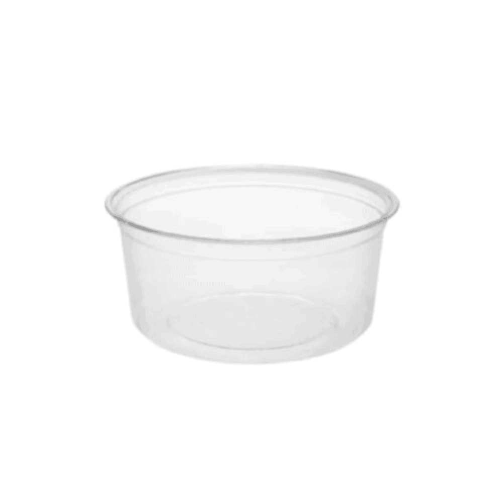 Récipient alimentaire transparent 350 ml en bioplastique