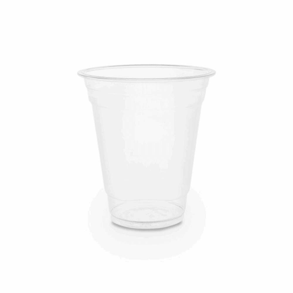 Récipients en bioplastique pour aliments et boissons froides 350 ml, 100 pcs, compostables et biodégradables.