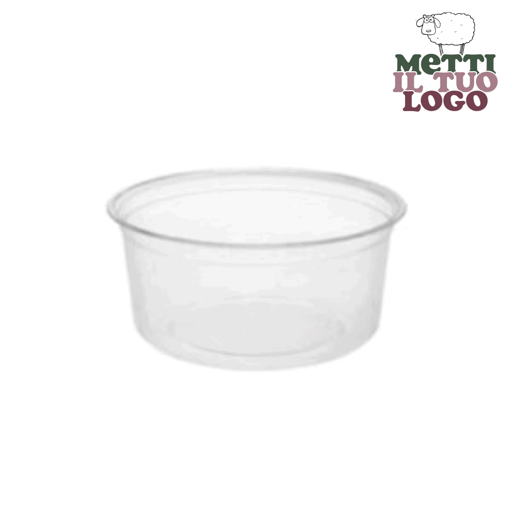 Récipient personnalisé pour salades à emporter 350 ml en bioplastique, compostable et biodégradable.