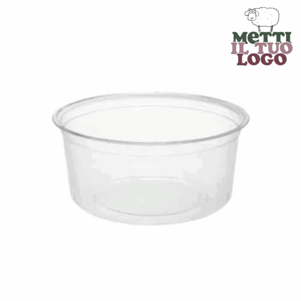 Récipient pour salades à emporter 470 ml en bioplastique, compostable et biodégradable, certifié sans plastique.