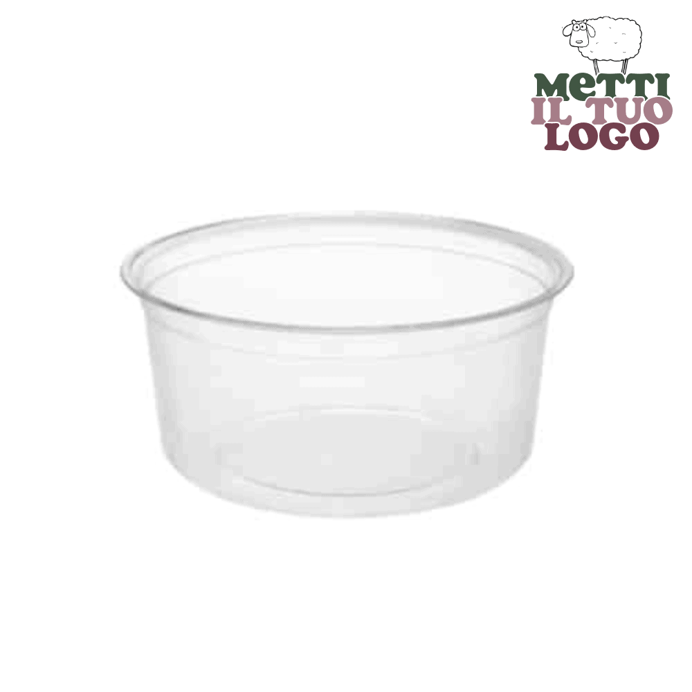 Récipient pour salades à emporter 470 ml en bioplastique, compostable et biodégradable, certifié sans plastique.