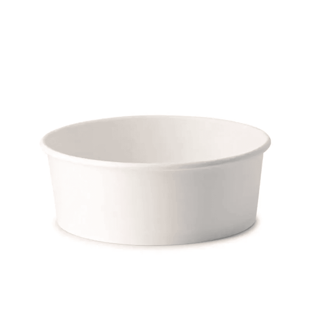 Saladier jetable compostable en carton blanc 650 ml, lot de 150.