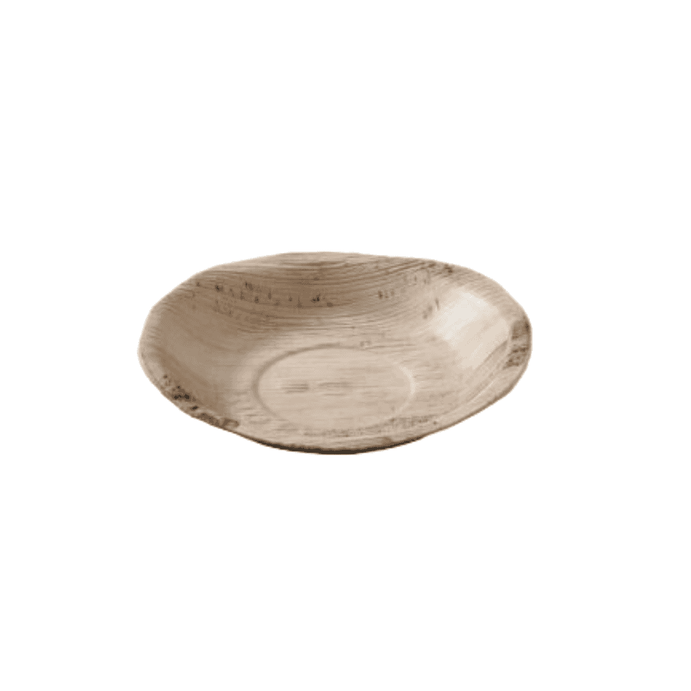 Soucoupes plates en feuille de palmier ø 12 cm, lot de 25, compostables.