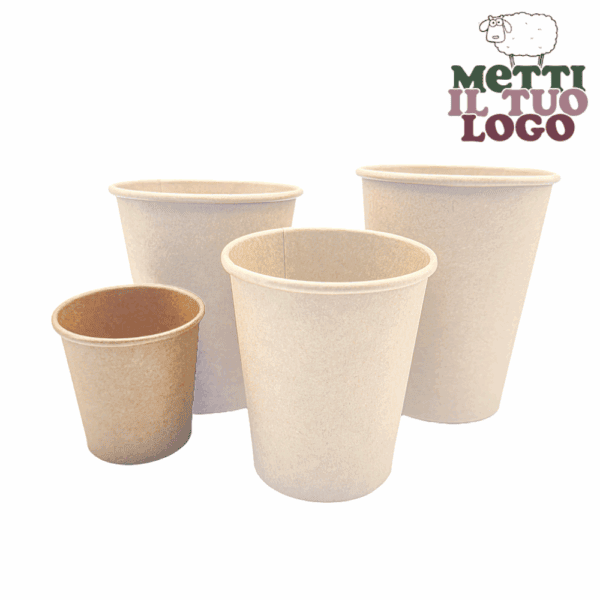 Bicchieri caffè personalizzati in cartoncino avana 115 ml - immagine 3